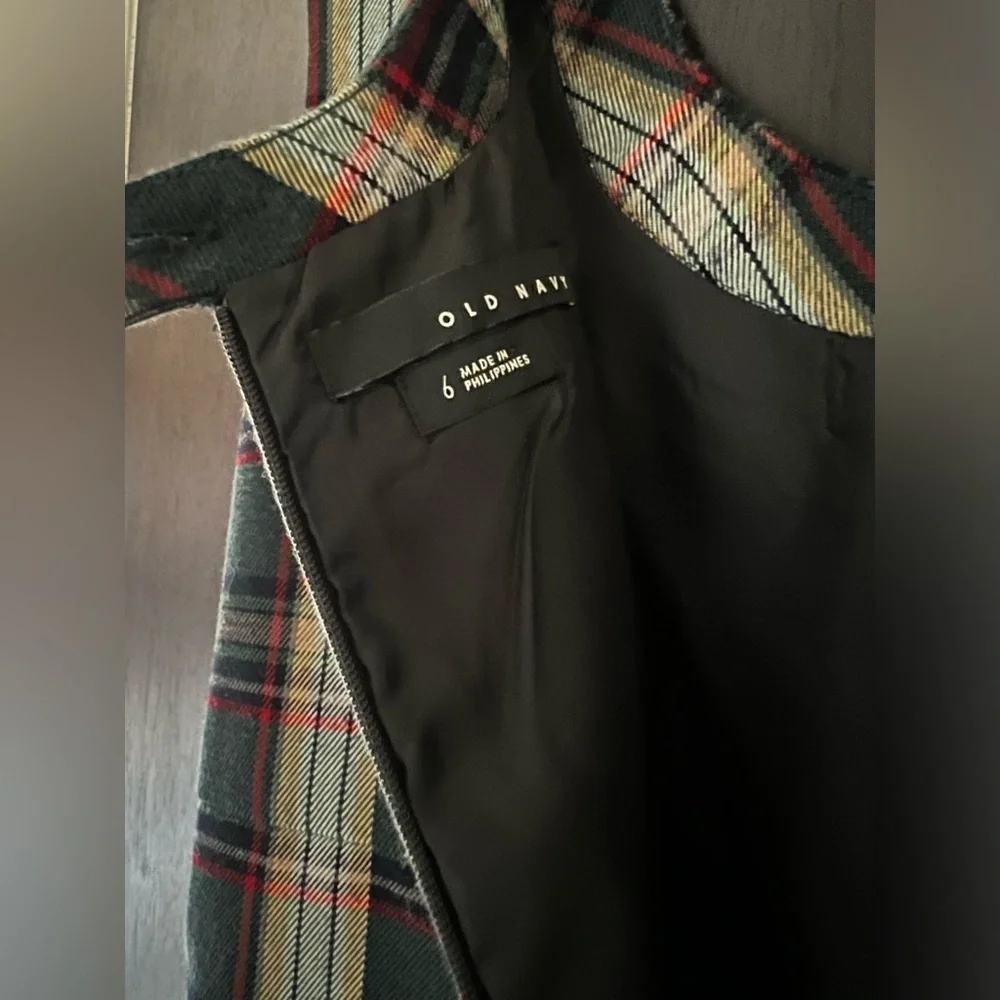 Vintage Y2K Old Navy Plaid Mod Pinafore Academia Mini Dress - Picture 12 of 12
